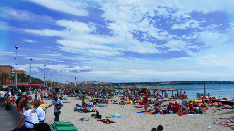 Der Ballermann Strand, die Playa de Palma